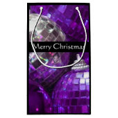 パープルボードリーメリークリスマススモールブラック スモールペーパーバッグ (裏面)