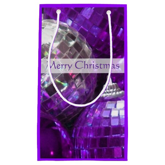 パープルボードリーメリークリスマス抱き枕スモール スモールペーパーバッグ (正面)