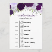 パープルボーホーローズのウェディングイベントとタイムライン プログラム (裏面)