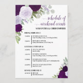 パープルボーホーローズのウェディングイベントとタイムライン プログラム (正面)