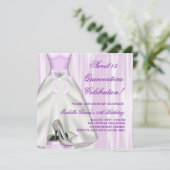 パープルボールガウン高ヒールシューズキンセアニェラ 招待状 (スタンド正面)