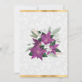 パープルポインセチアクリスマスディナーパーティー 招待状 (裏面)