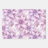 パープルポインセティアホリデーラッピング紙 ラッピングペーパーシート (正面)