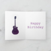 パープルポップ・アートのアートミュージックギター名オリビア カード (内部)