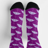 パープルポップ・アートのアート傘の柄 ソックス (上部)