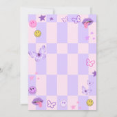 パープルポップ・アートのミュージックトゥイーン10代の誕生日招待状 招待状 (裏面)