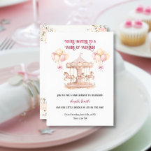 パープルポニードリームズミニマリストベビー招待状