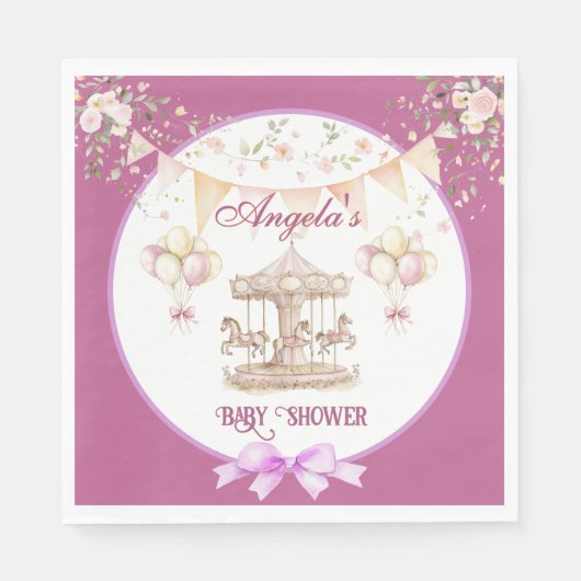 パープルポニードリームダークパープルナプキン スタンダードランチョンナプキン (正面)