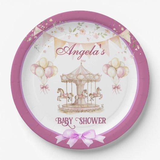 パープルポニードリームダークパープル紙プレート ペーパープレート (正面)