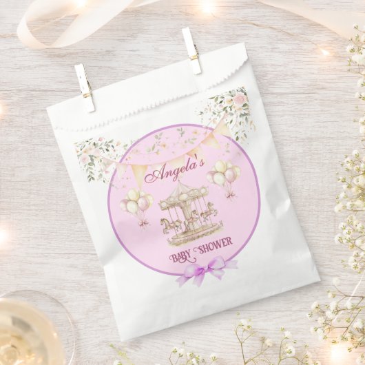 パープルポニードリームベビーシャワーバッグ フェイバーバッグ (クリップ留めされた状態)