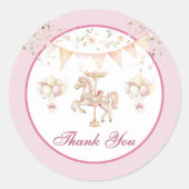 パープルポニー夢 – ありがとうスティッカー好き ラウンドシール (正面)