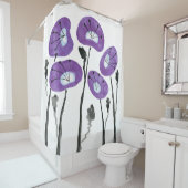 パープルポピーズボホバスルームモダンデコール シャワーカーテン (インサイチュ)