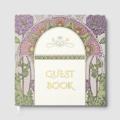 パープルポピー結婚ズ金ゴールドアールヌーボー ゲストブック (正面)