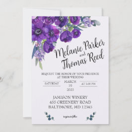 パープルポピー結婚式招待状 招待状