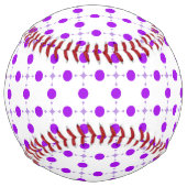 パープルポルカドット、ポルカドット柄、水玉模様、ドット ソフトボール (正面)
