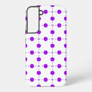 パープルポルカドット、ポルカドット柄、水玉模様、ドット SAMSUNG GALAXY S22+ケース