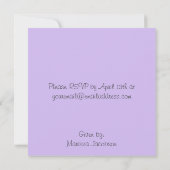 パープルポルカドティベビーシャワー招待状 招待状 (裏面)