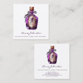 パープルポーションボトルスクエアビジネスカード スクエア名刺 (正面/裏面)