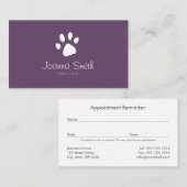 パープルポードッグ歩くペットシッティングヴェットアポイントメント 予約カード (正面/裏面)
