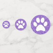 パープルポープリントパピー子猫グリッター動物追跡 コンフェッティ (正面)