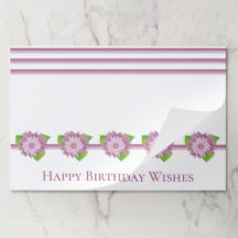 パープルマウブウィズホワイト紙ランチョンマット