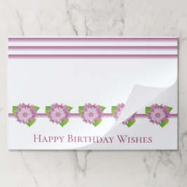 パープルマウブウィズホワイト紙ランチョンマット ペーパーパッド