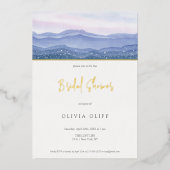 パープルマウンテンズブライダルシャワー 箔招待状 (正面)