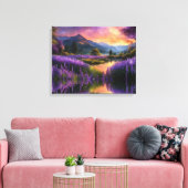 パープルマウンテンバレーサンライズ キャンバスプリント (インサイチュ (リビング))