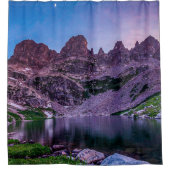 パープルマウンテンレイク//サンセットムーン シャワーカーテン (正面)