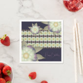 パープルマウーブティール（緑がかった色）と金ゴールド スタンダードカクテルナプキン (インサイチュ)