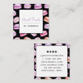 パープルマカロンパターンスイートトリートデザートベーカー スクエア名刺 (正面/裏面)