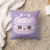 パープルマカロン スウィート かわいい クッション 枕 (ブランケット)