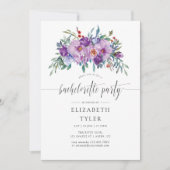 パープルマグノリアとローズのバチェロレッテパーティー 招待状 (正面)