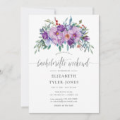 パープルマグノリアスとバラバチェロレッテweekend 招待状 (正面)