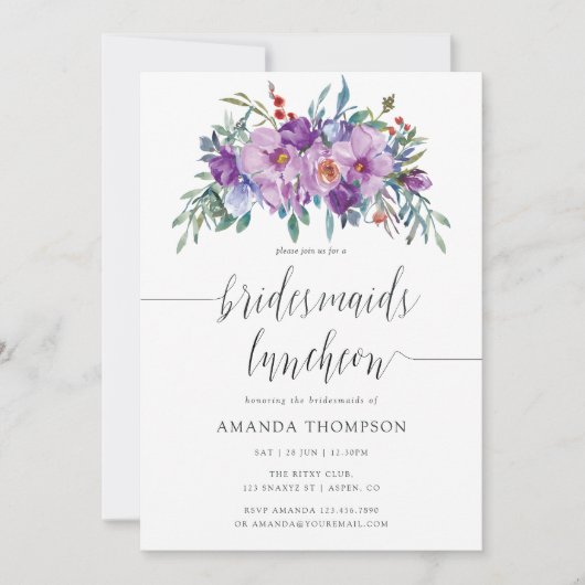 パープルマグノリアスとバラブライド舞踏会 招待状 (正面)