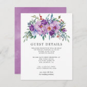 パープルマグノリアスとバラ結婚ズゲスト詳細 エンクロージャーカード (正面/裏面)