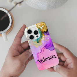 パープルマジェスティウォーターカラーカスタムファンタジー iPhone 15 PROケース