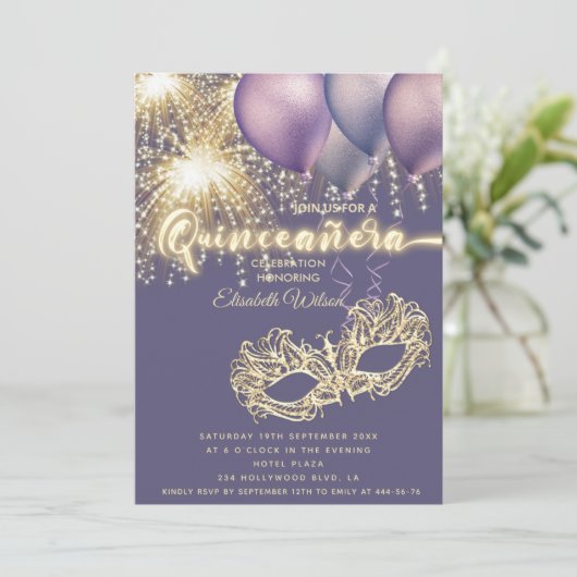 パープルマスカレーデきらめくファイアーワークキンセニェラ 招待状 (スタンド正面)