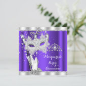 パープルマスカレードキンセアニェラマスクハイヒール 招待状 (スタンド正面)