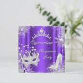 パープルマスカレードキンセアニェラ15thパーティーティアラ 招待状 (スタンド正面)