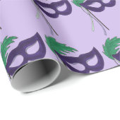 パープルマスカレードボールパーティーマスクドラマクラブ ラッピングペーパー (ロールコーナー)