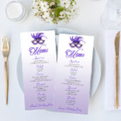 パープルマスカレード誕生日パーティフラットメニュー メニュー