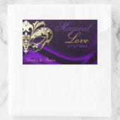 パープルマスカレード金ゴールドキャンディビュッフェステッカー 長方形シール (バッグ)