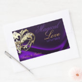 パープルマスカレード金ゴールドキャンディビュッフェステッカー 長方形シール (封筒)