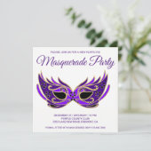 パープルマスクニューイーブ仮装パーティー招待状 招待状 (スタンド正面)