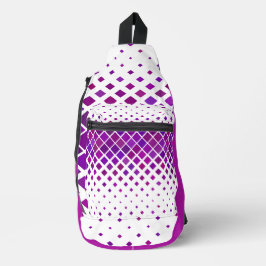 パープルマゼンタダイヤモンドデザインスリングバッグ スリングバッグ