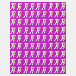 パープルマルチーズドッグかわいいホワイトカドル4Winston フリースブランケット