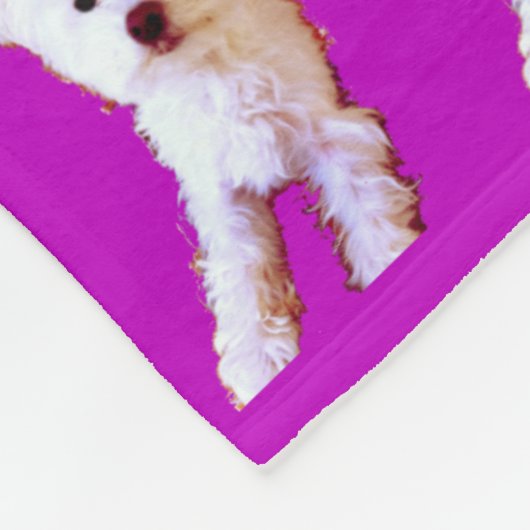 パープルマルチーズドッグかわいいホワイトカドル4Winston フリースブランケット (角)