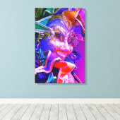 パープルマルディグラスマスク キャンバスプリント (インサイチュ (ウッドフロア))