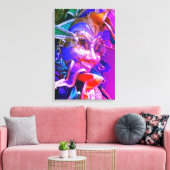 パープルマルディグラスマスク キャンバスプリント (インサイチュ (リビング))